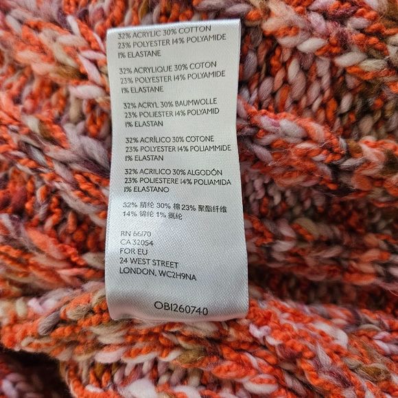 FREE PEOPLE Confetti Sweater Chunky Knit Mock Neck Cropped Large - Picture 8 of 8